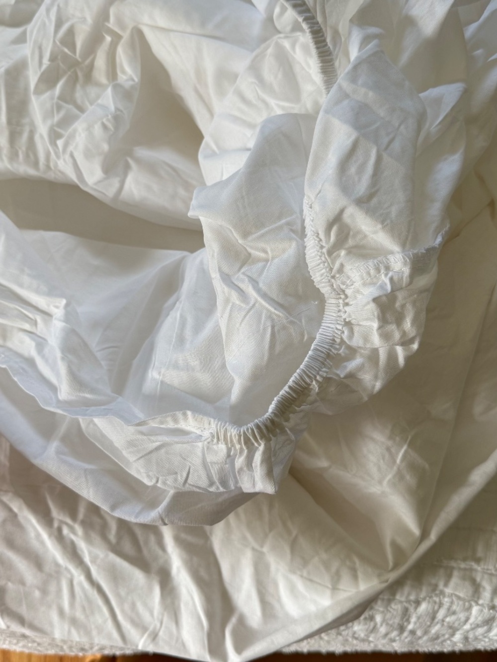NEW NEVER USED French 100% Cotton Fitted Sheet – WHITE – European double size - Picture 4 of 6